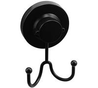 Cornat T3402511 Towel Hook 3 in 1 Double Hook 3 Different Mounting Options with Suction Cup, Adhesive Pad & Drilling Black