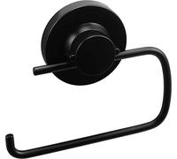 Cornat T3402611 Toilet Paper Holder 3 in 1 Style 3 Various Mounting Options with Suction Cup, Adhesive Pad & Drilling Without Lid Toilet Paper Holder/Toilet Paper Holder, Black (Matte)