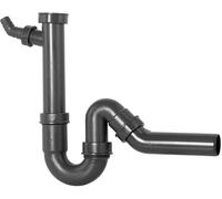 Cornat T353004R Pipe Odour Trap for Sinks 2 Inch x 40 mm-with Device Connection & 45° Branch-Made Plastics-Recyclable Packaging, Gray, 1 1/2 Zoll x 40 mm