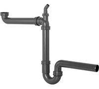 Cornat T353103R Sink Space-Saving Siphon 1 1/2 Inch x 40 mm Sanitary Installation/Recycled/Environmental Protection/Grey