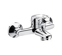 Cornat Tavira TAV2 Bath Tap Fitting-High-Quality Brass Body-Chrome-Plated-1/2 Inch Shower Outlet/Single-Lever Wall Mounting Mixer