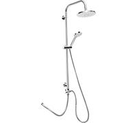 Cornat TECBW3413 Round Neo Shower System Chrome-Plated Round Shower Head with 5 Jet Types: Normal, Soft & Massage Jet, Anti-Limescale Variable Borehole Spacing/Shower Complete Set