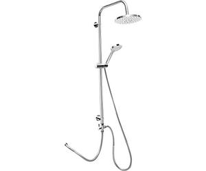 Cornat TECBW3413 Round Neo Shower System Chrome-Plated Round Shower Head with 5 Jet Types: Normal, Soft & Massage Jet, Anti-Limescale Variable Borehole Spacing/Shower Complete Set