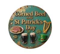 Corned Beef And St Patrick's Day Metal Tin Sign Plaque