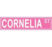 Cornelia ST Tin Sign for Women, Outdoor Aluminum Metal Sign, Road Signs, Woman Cave, Street Signs 16" x 4"