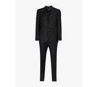Corneliani Mens Black Single-breasted Regular-fit Wool Suit 44