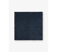 Corneliani Mens Corneliani Branded Monogram Silk Pocket Square Navy Blue