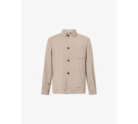 Corneliani Mens Corneliani Patch-Pocket Wool Chore Jacket Natural / Beige 44