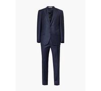 Corneliani Mens Vy Blue Single-breasted Two-button Regular-fit Wool Suit 44