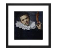 Cornelis Ketel Portrait Paul Van Vianen Painting 8X8 Inch Square Wooden Framed Wall Art Print Picture with Mount Artery8 Black One Size