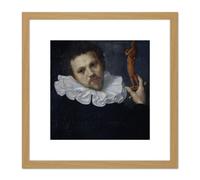 Cornelis Ketel Portrait Paul Van Vianen Painting 8X8 Inch Square Wooden Framed Wall Art Print Picture with Mount Artery8 Light Oak One Size