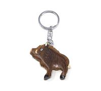 Cornelißen Wild Boar Wooden Keyring (Brown, Unisex, Keyring)