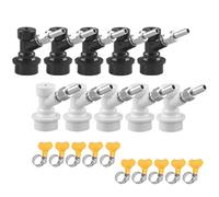 Cornelius Ball Lock Keg Disconnect - PERA Brand Ball Lock Set Corny Keg Parts Fittings MFL Thread Swivel Nuts with 5/16'' Gas and 1/4'' Liquid Barbs for Homebrew with Worm Clamps (5pairs)