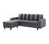 cornelius leather corner sofa in grey