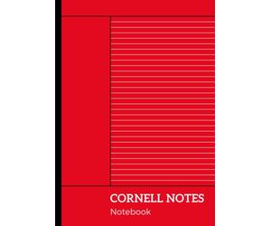 Cornell Notebook: A4 Cornell Method Note-Taking for School, College, University Students Primary Red