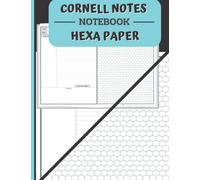 Cornell Notes - Hexa Paper: 2-in-1 Notebook : Note Taking journal with Cue, Notes and Summary Areas | Hexagonal Graph Paper | Large Size (8.5"x11") | Index & Numbered Pages