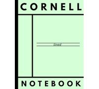 Cornell Notes Notebook A4 Lined: Dyslexia tinted green paper Cornell method Note-Taking notebook, 110 numbered pages