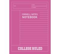 Cornell Notes Notebook: Amazing Pink Cornell Note-Taking System, 100 Pages for Notes, Composition Size 8.5”x11”, for High School and College Students