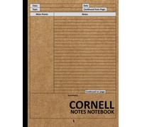 Cornell Notes Notebook: Cornell Note Taking System for Students and Teachers with Simple Brown Cover. College Ruled Medium Lined Journal for Taking Notes