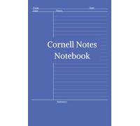 Cornell Notes Notebook: Medium Size (6x9 or approx. A5), with Numbered Pages, Index and How-to-use Guide, 100 Pages of College Ruled Lines - Dusk Blue Cover