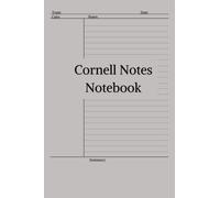 Cornell Notes Notebook: Medium Size (6x9 or approx. A5), with Numbered Pages, Index and How-to-use Guide, 100 Pages of College Ruled Lines - Light Grey Cover