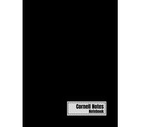 Cornell Notes Notebook: Note Taking Notebook (Universal Notes Taking with College Ruled Lines, Index And Table of Content / 125 Pages / 8.25" x 11" Size/Black Cover