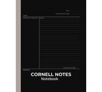 Cornell Notes Notebook - Note Taking System Study Supplies for Students and Teachers. College Ruled Composition Paper with Simple Black Cover 150 pags.: College Essentials for Studying 8.5 X 11