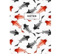Cornell Notes Notebook: Note Taking with College Ruled Lines, Index and Numbered Pages, Koi