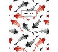 Cornell Notes Notebook: Note Taking with College Ruled Lines, Index and Numbered Pages, Koi