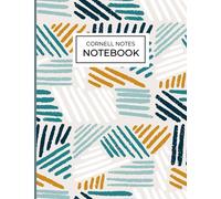 Cornell Notes Notebook: The Perfect Note Taking Notebook with College Ruled Lines for Students (Abstract White Blue Green Cover)