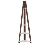 Corner 5 Tier Shelving Unit MOBILE SOLO 175 cm Brown/ White