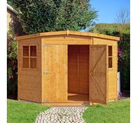 Corner 7' 1" x 7' 4" Flat Shed - Premium Dip Treated Shiplap