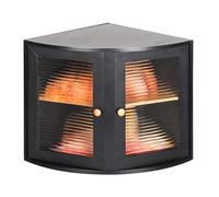 Corner Bamboo Bread Bin Double Decker Kitchen 12.6"x12.6"x13.4" Black