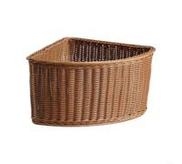 Corner Basket Triangular Plastic Imitation Rattan 36 x 18 x 16 cm Sturdy Storage Basket for Living Room Bedroom Office Space Saving Corner Organiser for Shelf Storage Basket for Decoration