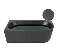 Beliani Corner Bath GOCTA Right Hand 1700 x 800 mm Black, Black