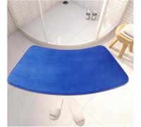 Corner Bath Mat Non Slip,Thicken Absorbent Semi-Circular Bathroom Mats for Hotel Shower Room,Washable Foot Carpet Shower Rug (Blue,35x95cm)