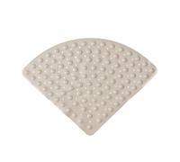 Corner Bath Mat With Massage Bubbles - Non-Slip PVC Shower Mat With Suction Cups & Drain Holes, Fan-Shaped Solid Color(Khaki,Small)
