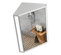 Corner Bathroom Cabinet with LED Mirror Light Wall-Mounted Triangular Storage Space-Saving nizer for Toiletries and Essentials