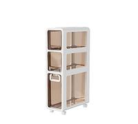 Corner Bathroom Floor Cabinet with 4 Drawers & Casters, Narrow Vertical Storage Tower, Large Capacity Organizer for Small Spaces & Gaps, Ideal for Bathroom Decor