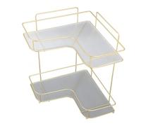 Corner Bathroom nizer - Acrylic & Iron Double Layer Shelf, Transparent Design, Adjustable Height, Anti-Rust, Perfect for Countertop Sink Sto