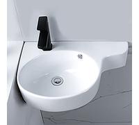 Corner Bathroom Sink with Wall Mount Faucet Combo, Space-Saving Vanity Design, Ideal for Small Bathrooms