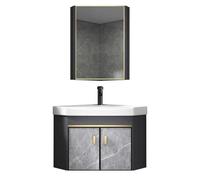 Corner Bathroom Vanity Cabinet with Sink, Wall Mount, Mirror Included | Elegant Corner Bathroom Vanity with Sink, Space-saving Design and Stylish Mirror for Small Bathrooms and Efficient Storage