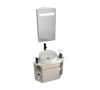 Corner Bathroom Vanity Sink Cabinet Wall-Mounted Utility Hand Basin with Storage Mirrored Cabinet Options 43cm & 56cm Perfect for Small Spaces