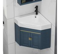 Corner Bathroom Vanity with Sink Cabinet Floating Vanity Wall Mounted Single Sink for Small Spaces