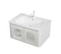 Corner Bathroomwith Cabinet Doors SoftCloseBasin for Small Apartments & Laundry Rooms SpaceSaving Design (21.7 * 31.9in)