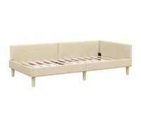 Corner Bed Frame with Headboard Fabric Daybed L-Shaped Space-Saving vidaXL