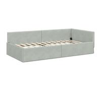 Corner Bed Frame with Headboard Velvet Daybed Modern Space-Saving Room vidaXL