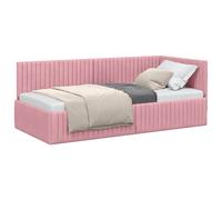 Corner Bed Frame with Headboard Velvet Daybed Modern Space-Saving vidaXL