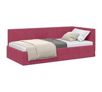 Corner Bed Frame with Headboard Velvet Modern Daybed Space-Saving Sofa vidaXL