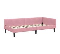 Corner Bed Frame with Headboard Velvet Sofa L-Shape Space-Saving Modern vidaXL
